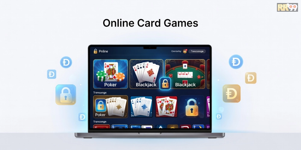 Minh họa khái niệm game bài uy tín rr99 với giao diện nền tảng chuyên nghiệp