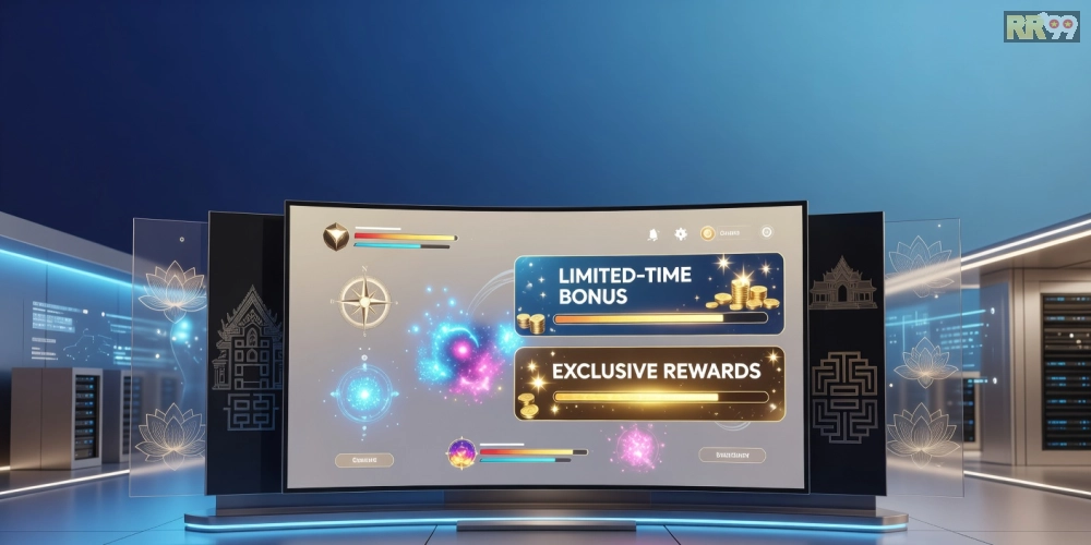 Minh họa khái niệm game khuyến mãi rr99 với giao diện nền tảng