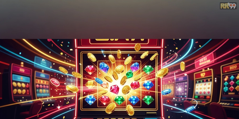 Hình minh họa cơ chế quay và nổ hũ jackpot trong game RR99