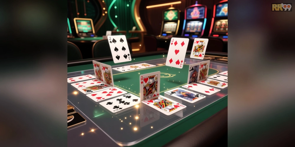 Giao diện chơi Phỏm trên rr99 với các lá bài được sắp xếp chiến lược