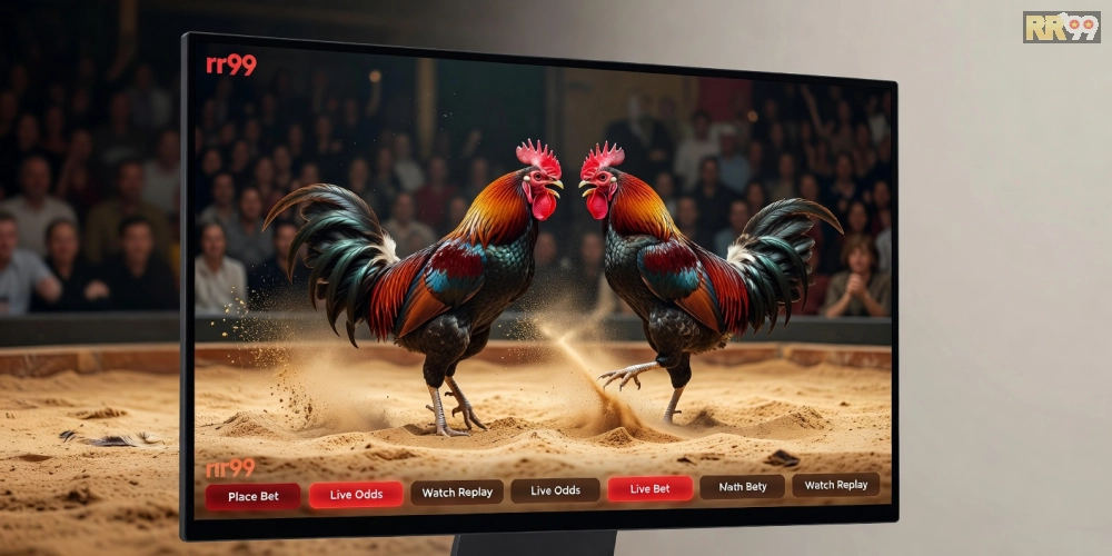 Caption hình ảnh stream đá gà trực tuyến từ rr99 với chất lượng cao và an toàn