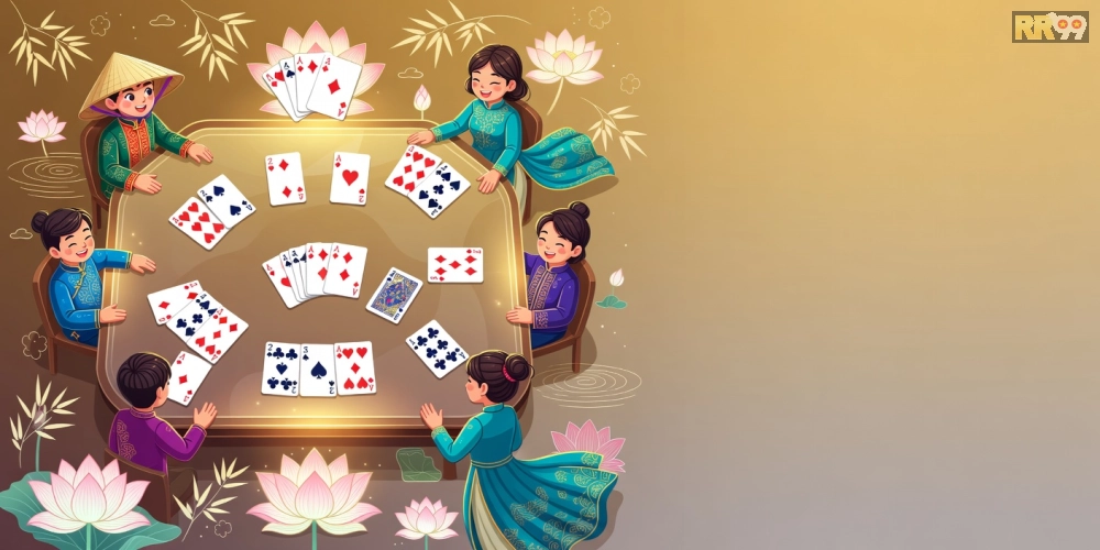 Giao diện chơi Tiến Lên Miền Nam trên rr99 với người chơi tương tác
